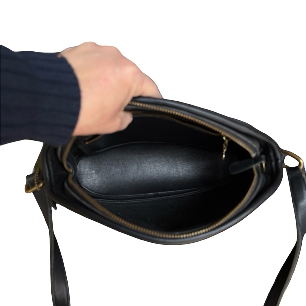 Vintage Coach Anderson Black Glove Tanned Leather Crossbody Bag Style 9976 - Picture 9 of 12
